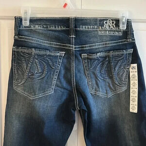 Rock & Republic 30x30 men jeans .Blue,slim straight,embroidered logo NWT
